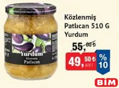 YURDUM KÖZLENMİŞ PATLICAN 510 G fiyat ve kampanya bilgisi
